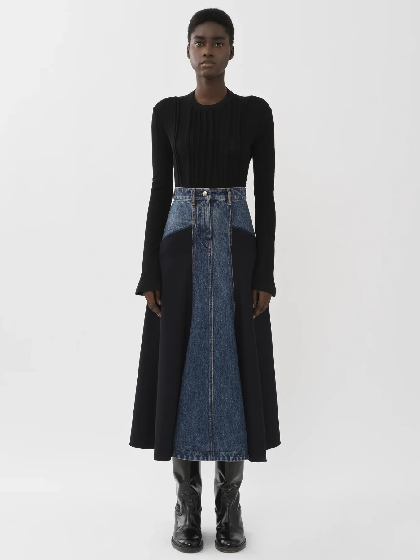 Tops Et Blouses-Chloé Top Manches Trompette Noir