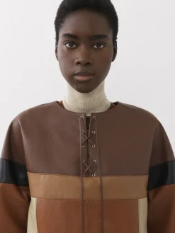 Tops Et Blouses-Chloé Top Sans Col A Lacets Multicolor Brown 1