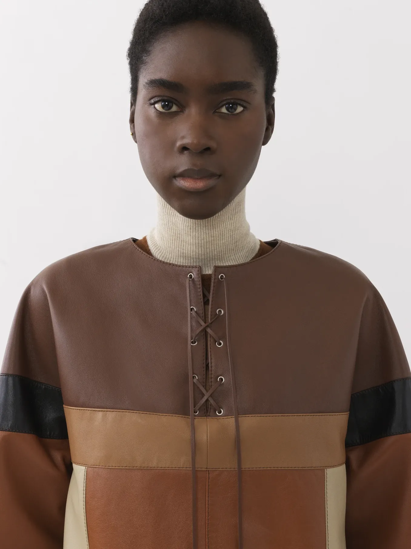 Tops Et Blouses-Chloé Top Sans Col A Lacets Multicolor Brown 1