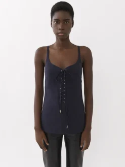Tops Et Blouses-Chloé Top Sans Manches A Lacets Ink Navy