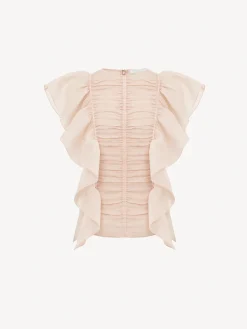 Tops Et Blouses-Chloé Top Volante Pansy Pink
