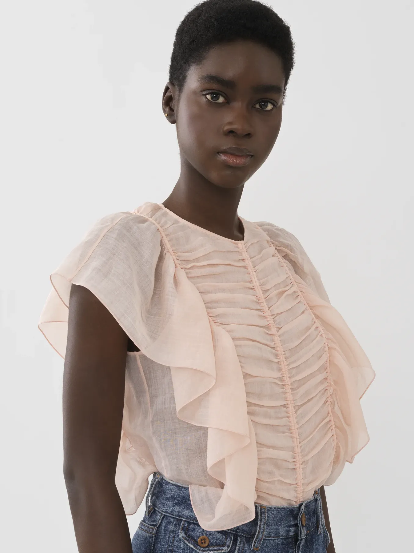 Tops Et Blouses-Chloé Top Volante Pansy Pink