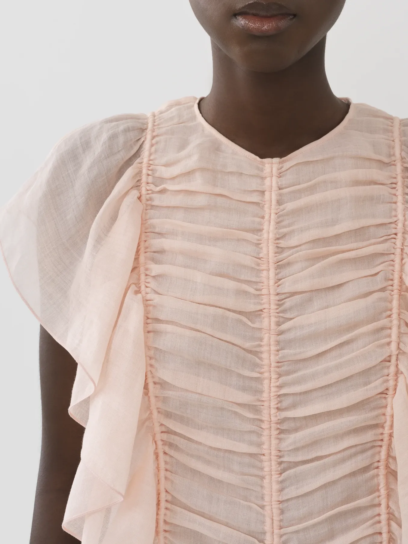 Tops Et Blouses-Chloé Top Volante Pansy Pink