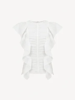 Tops Et Blouses-Chloé Top Volante Blanc