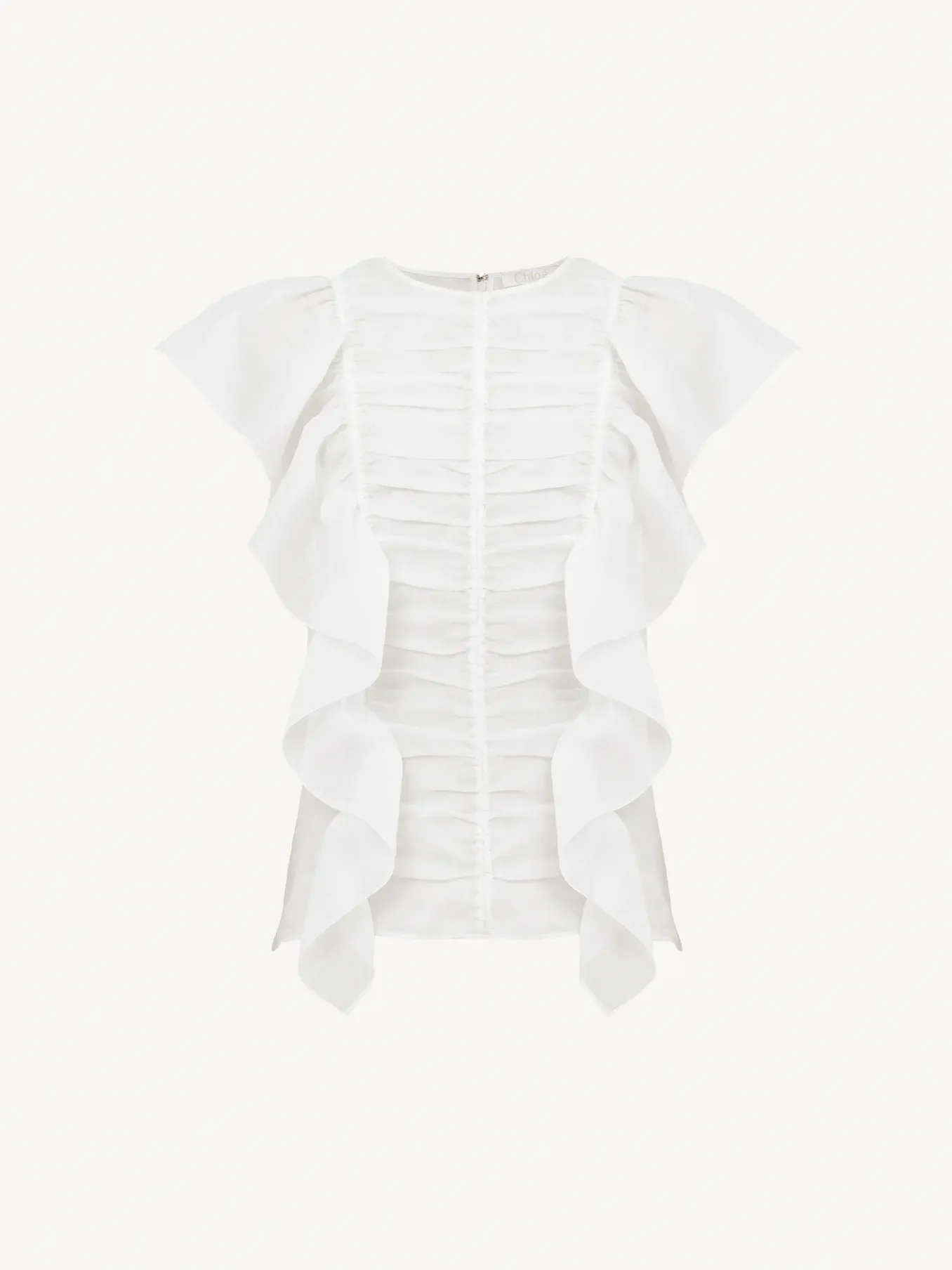 Tops Et Blouses-Chloé Top Volante Blanc