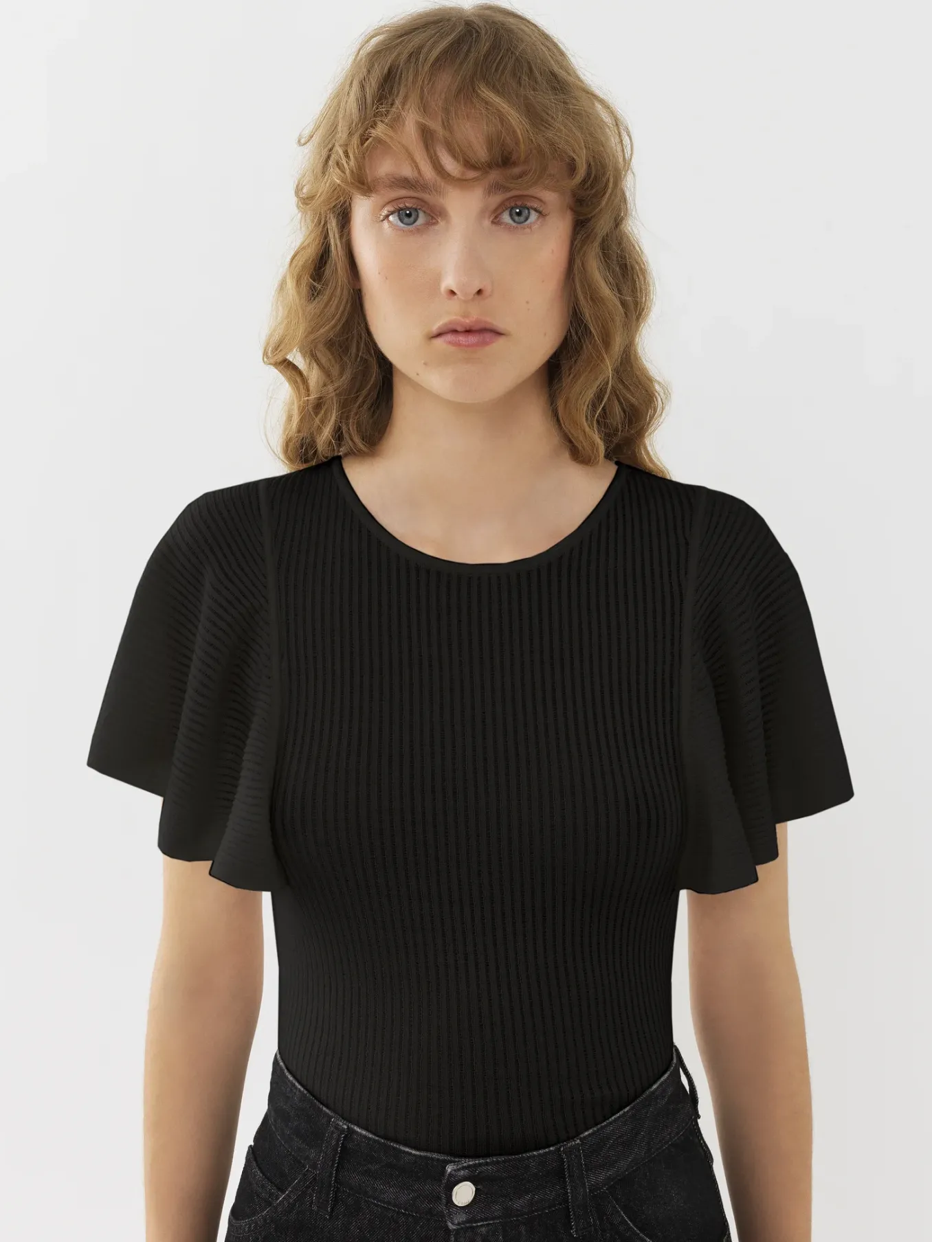 Tops Et Blouses-Chloé Top Volante Noir