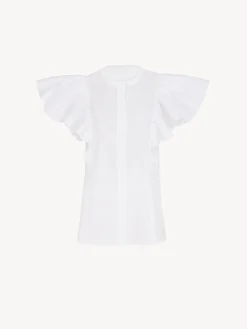 Tops Et Blouses-Chloé Top Volante Blanc