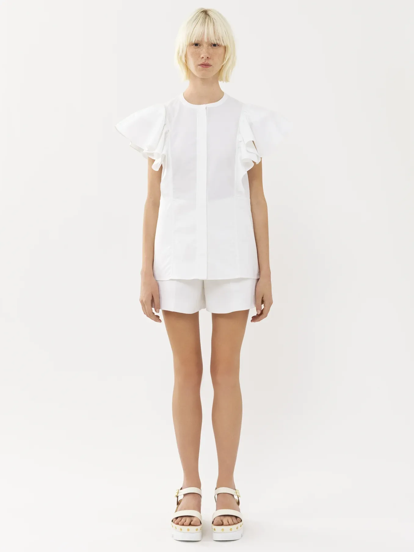 Tops Et Blouses-Chloé Top Volante Blanc