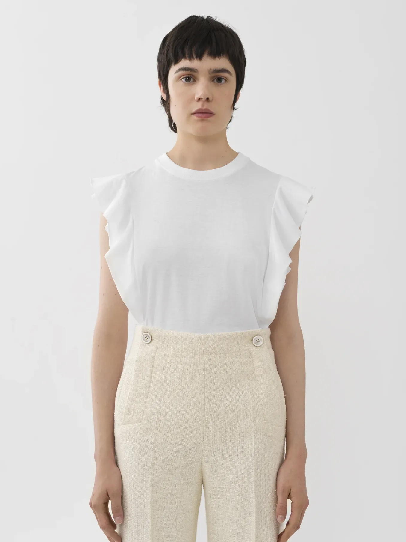 Tops Et Blouses-Chloé Top Volante Blanc