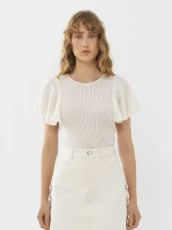 Tops Et Blouses-Chloé Top Volante Iconic Milk