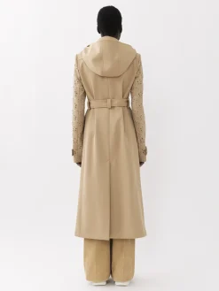 Manteaux-Chloé Trench Long Ceinture Pearl Beige