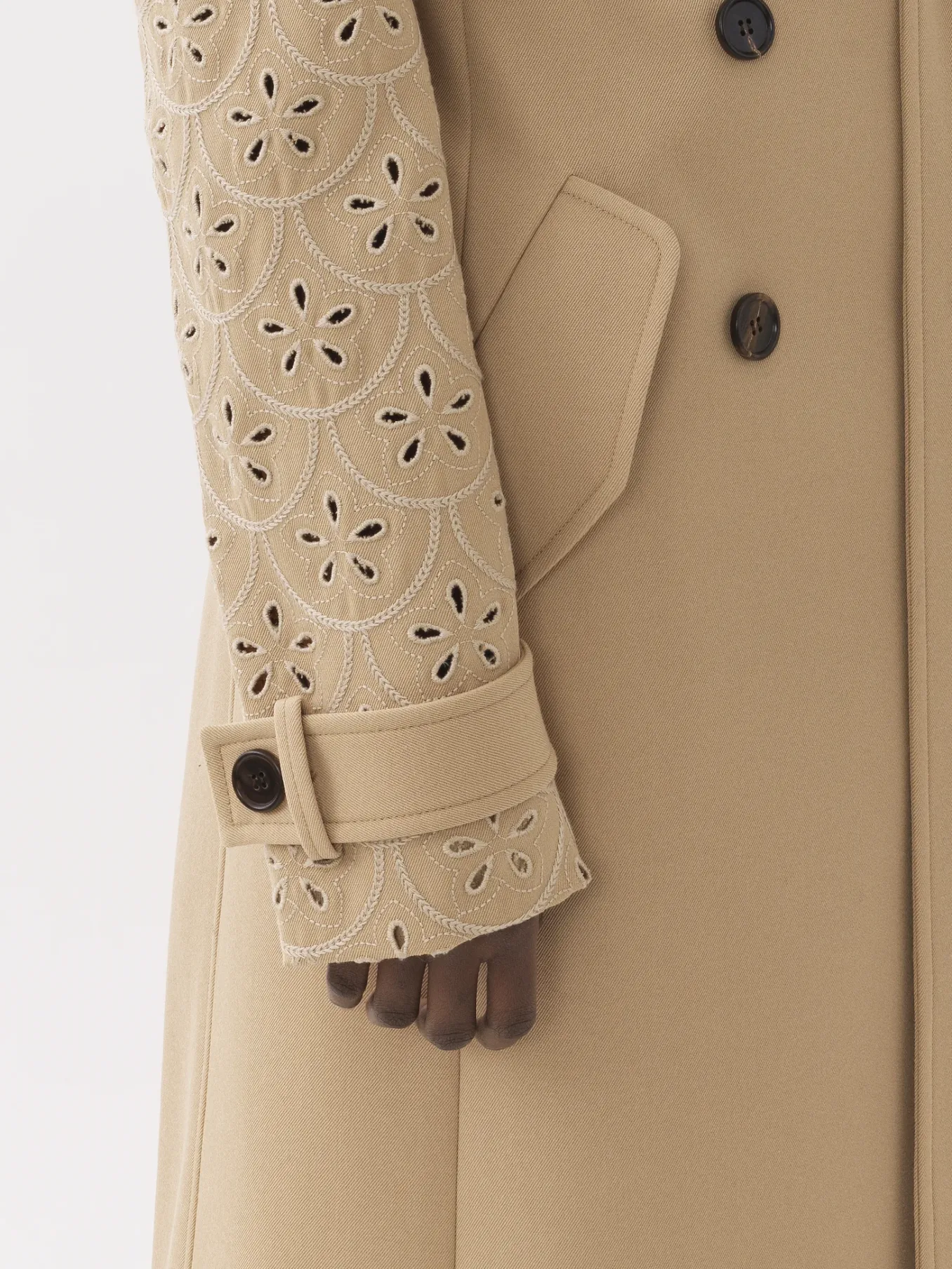 Manteaux-Chloé Trench Long Ceinture Pearl Beige