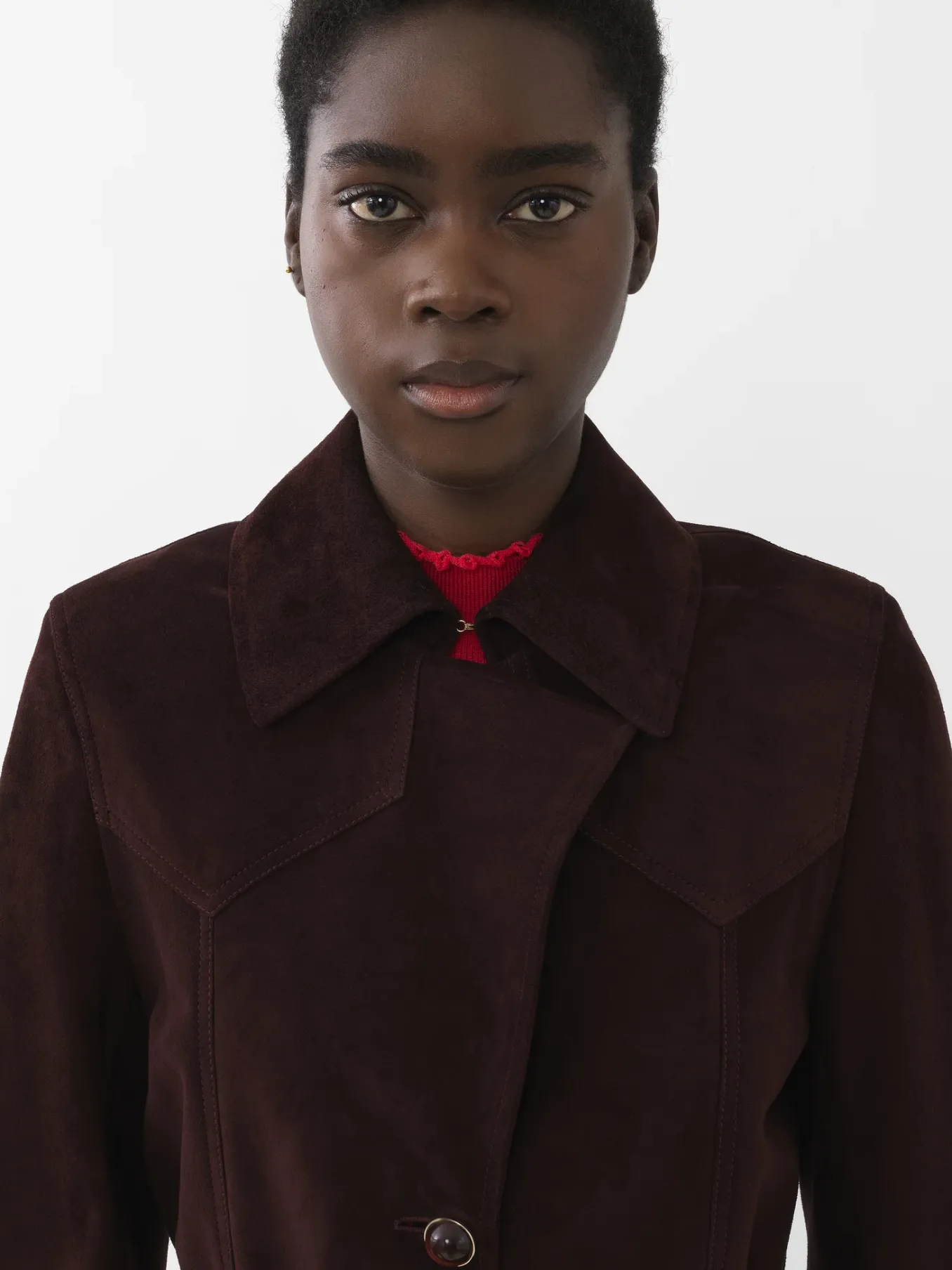Cuir-Chloé Trench Long Ceinture Darkened Brown