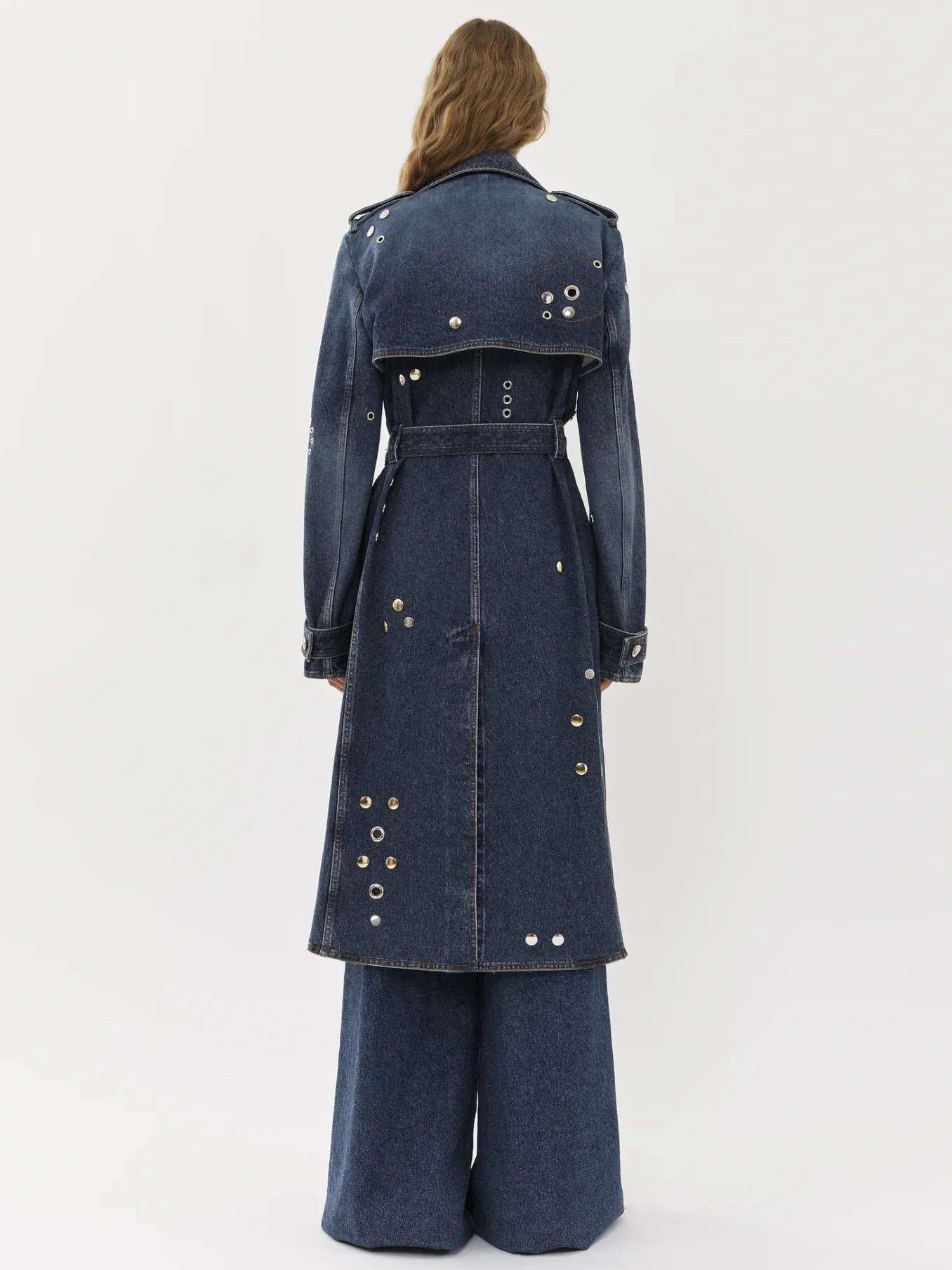 Denim-Chloé Trench Midi Faded Denim