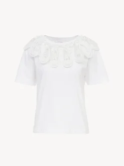 Vêtements-Chloé T-Shirt A Collerette Blanc
