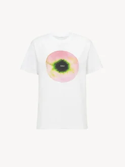 Tops Et Blouses-Chloé T-Shirt Col Rond White - Pink 1