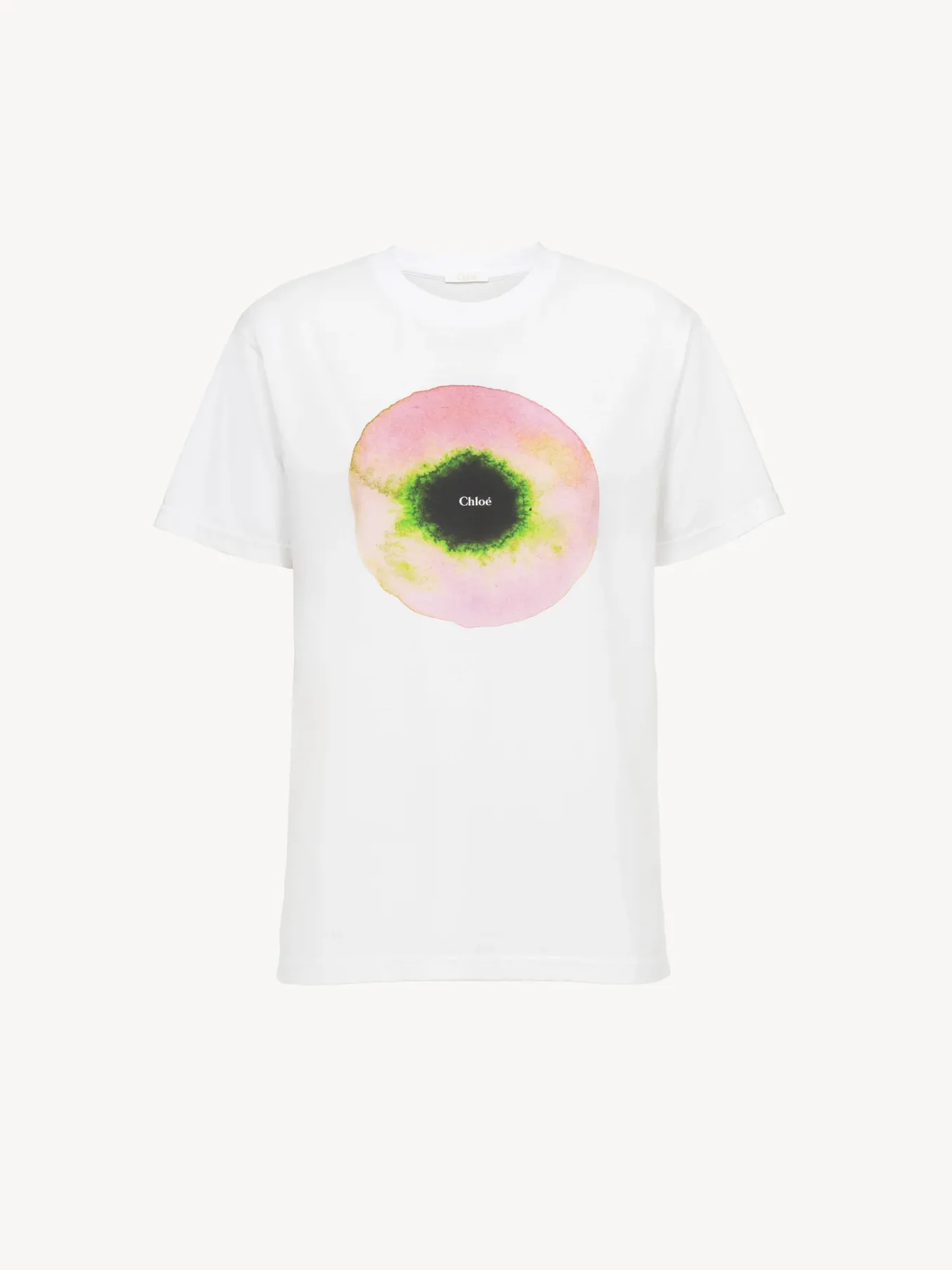 Tops Et Blouses-Chloé T-Shirt Col Rond White - Pink 1