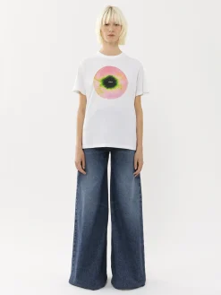 Tops Et Blouses-Chloé T-Shirt Col Rond White - Pink 1