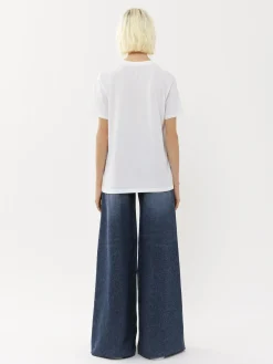 Tops Et Blouses-Chloé T-Shirt Col Rond White - Pink 1
