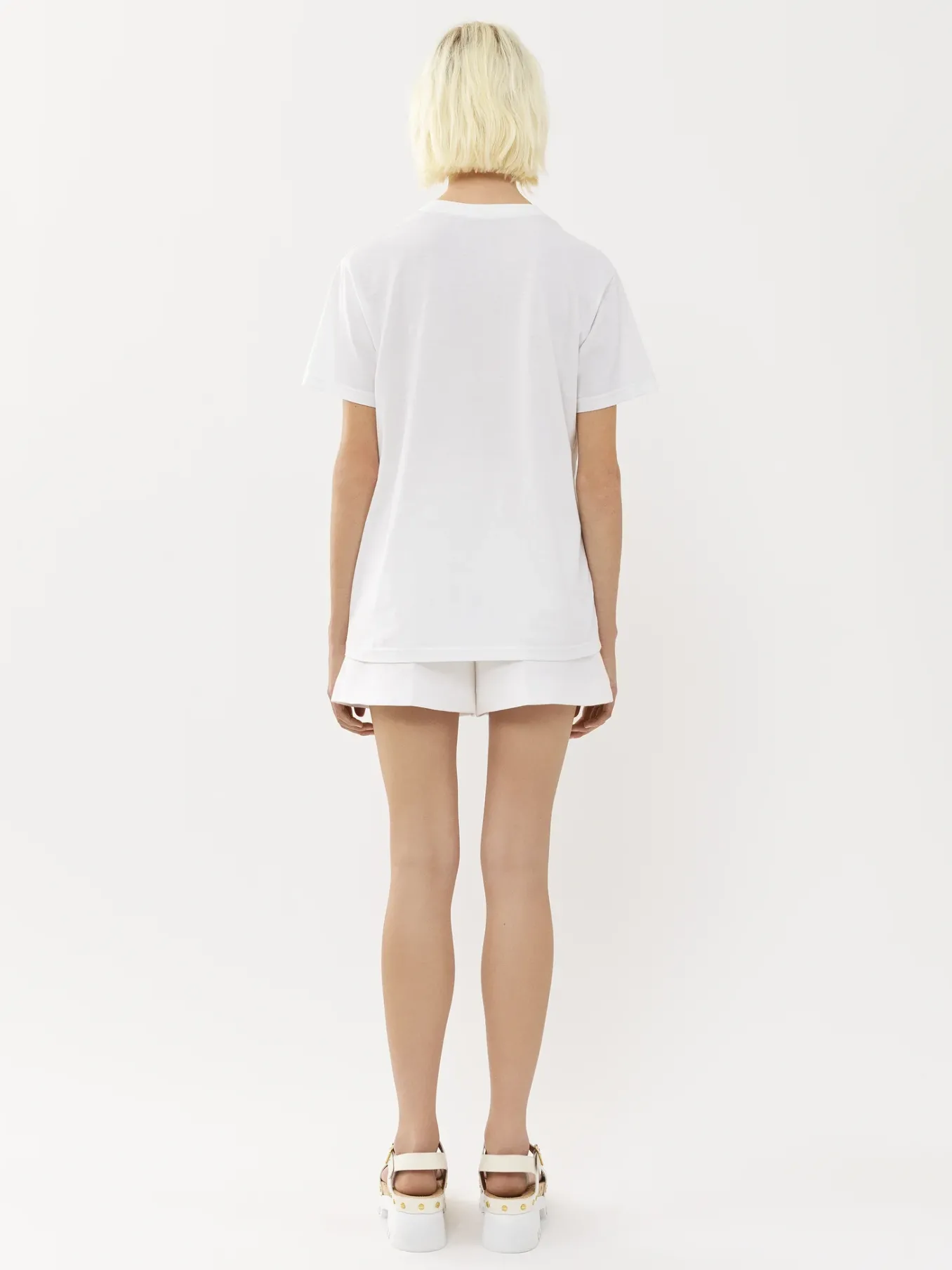 Tops Et Blouses-Chloé T-Shirt Col Rond White - Pink 1