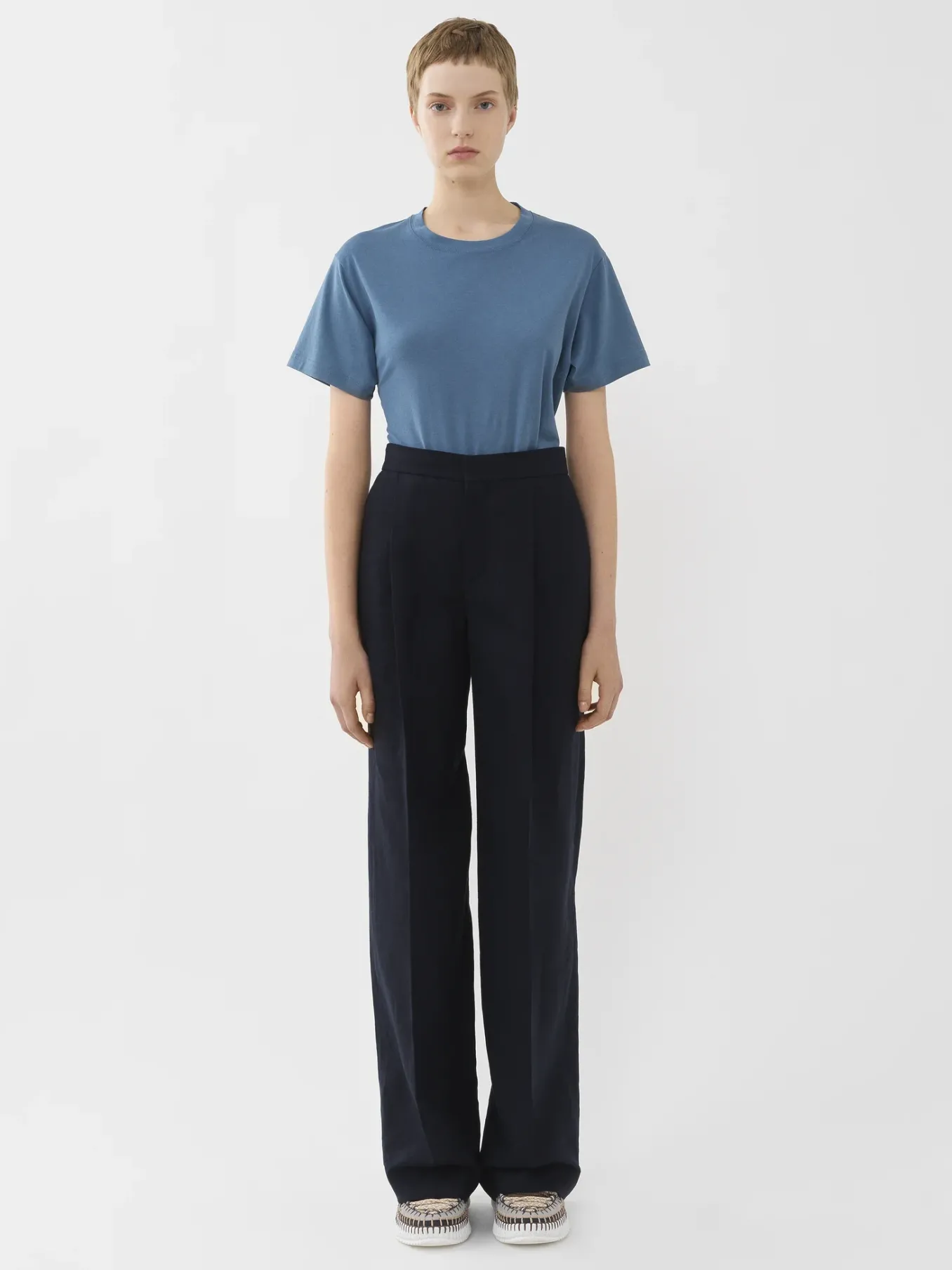 Tops Et Blouses-Chloé T-Shirt Col Rond Pure Blue