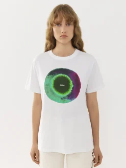 Tops Et Blouses-Chloé T-Shirt Col Rond White - Green 1