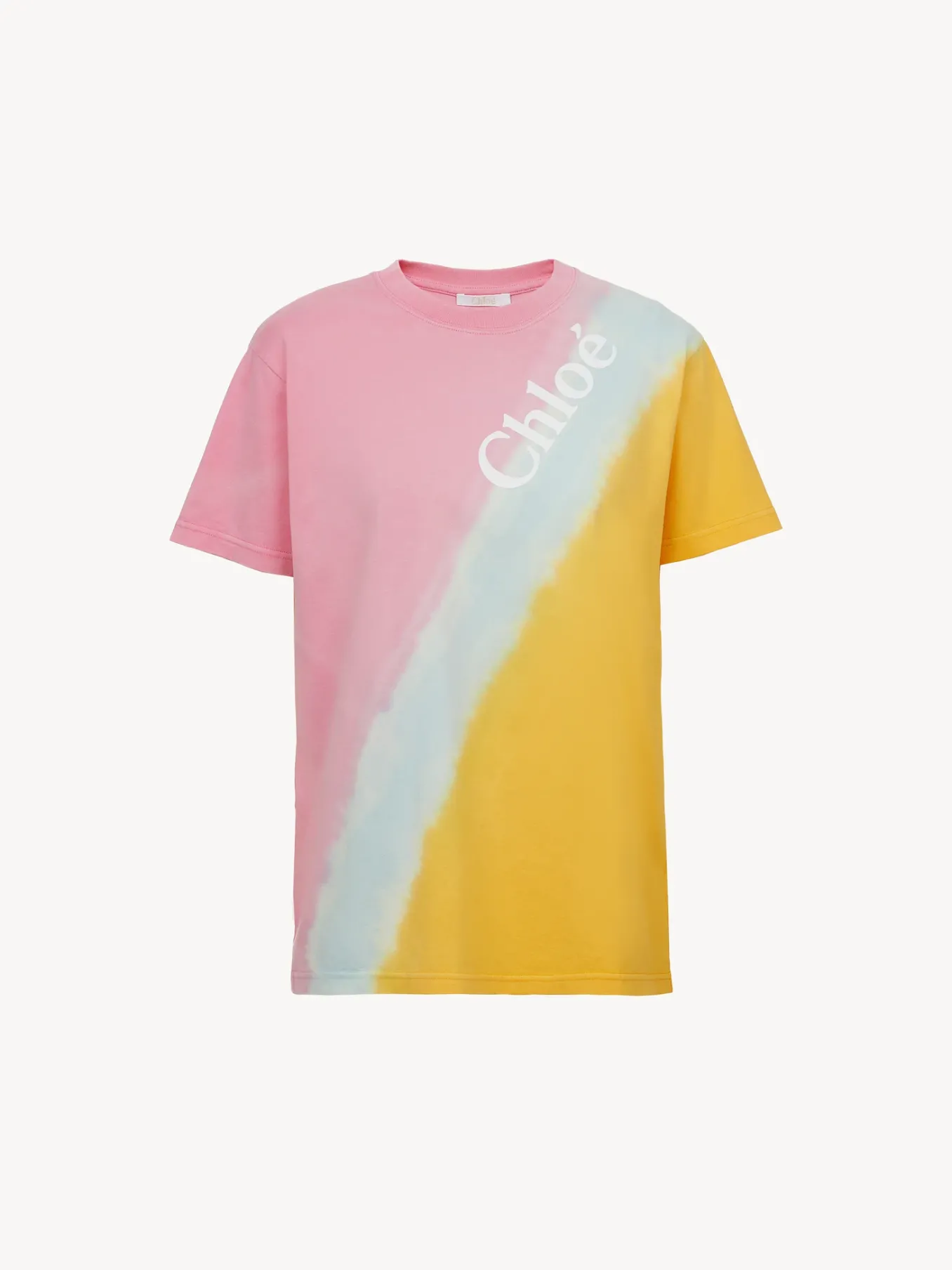 Tops Et Blouses-Chloé T-Shirt Col Rond Multicolor Pink 1