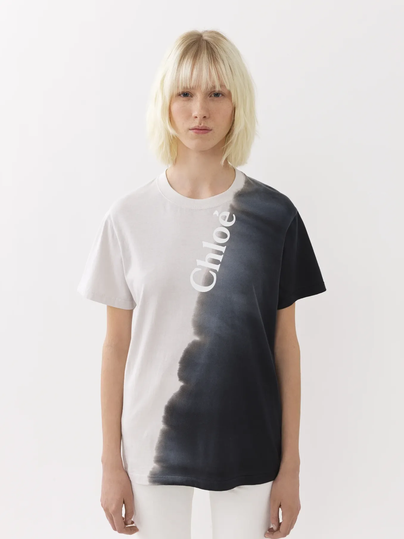 Tops Et Blouses-Chloé T-Shirt Col Rond Black - White 1