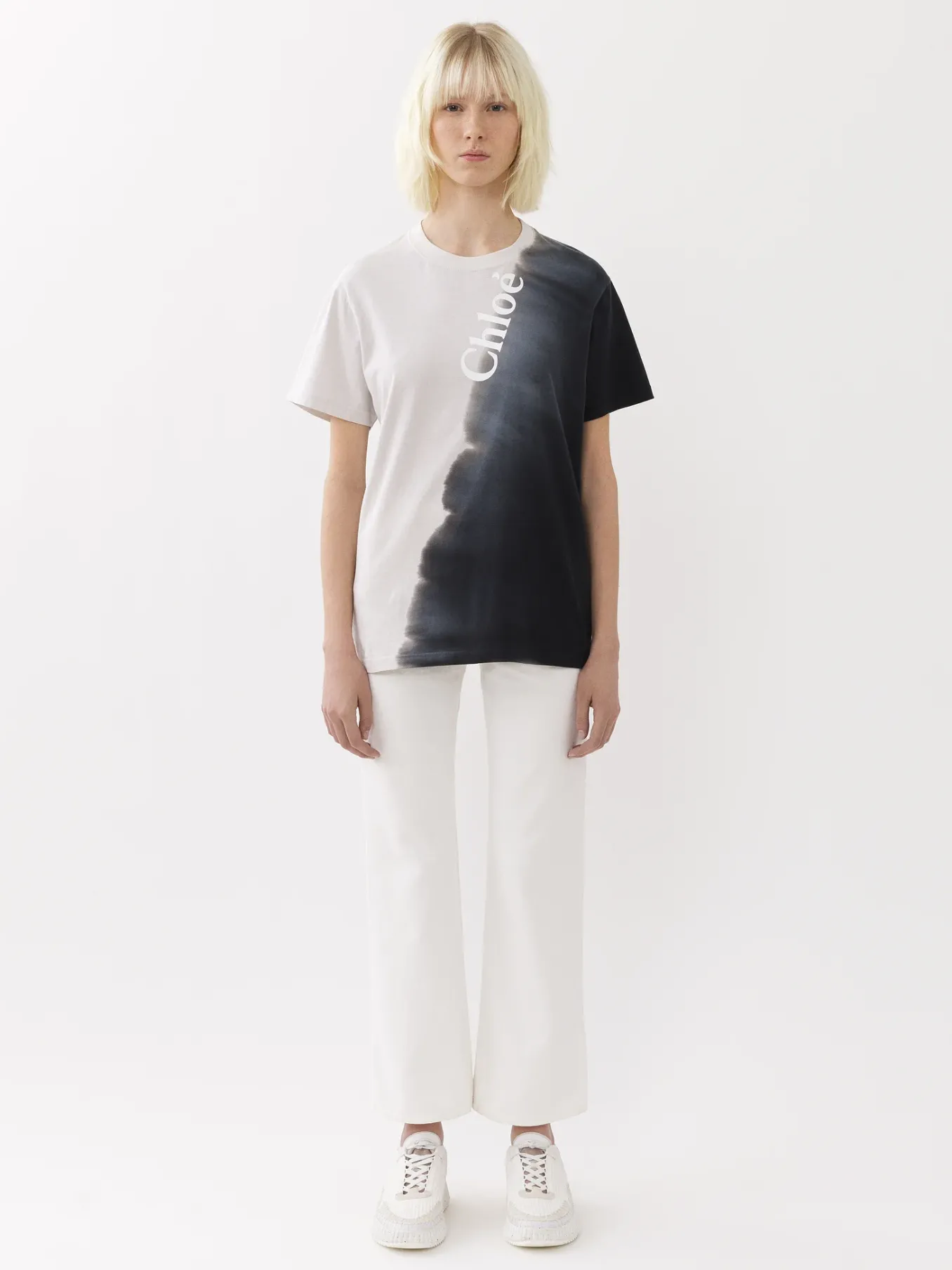 Tops Et Blouses-Chloé T-Shirt Col Rond Black - White 1