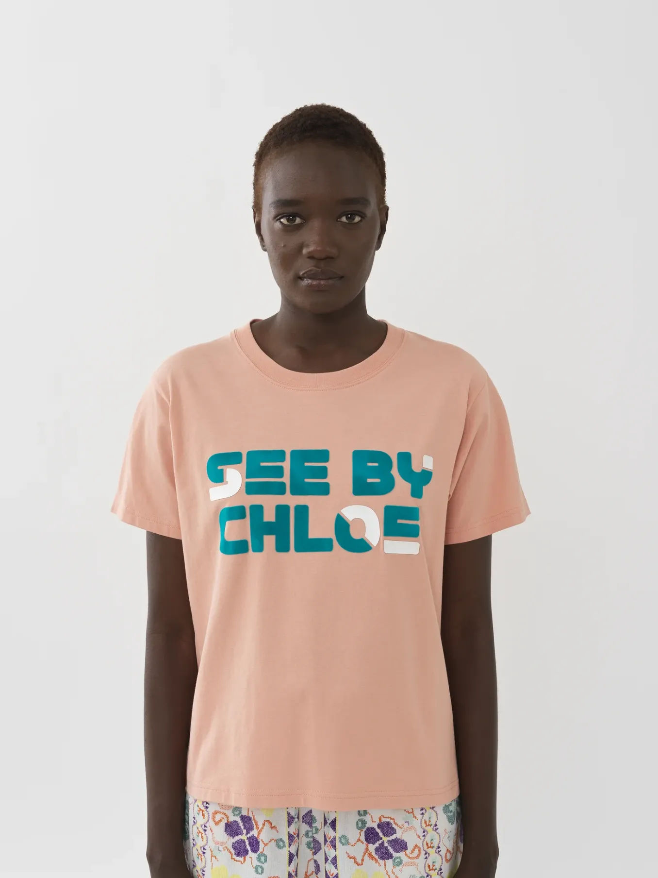 Vêtements-Chloé T-Shirt Droit Muted Clay