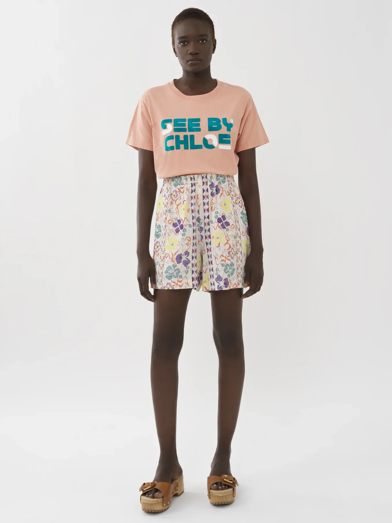 Vêtements-Chloé T-Shirt Droit Muted Clay