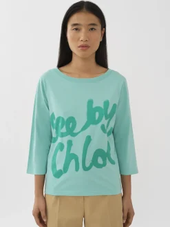 Vêtements-Chloé T-Shirt Encolure Bateau Autumnal Green