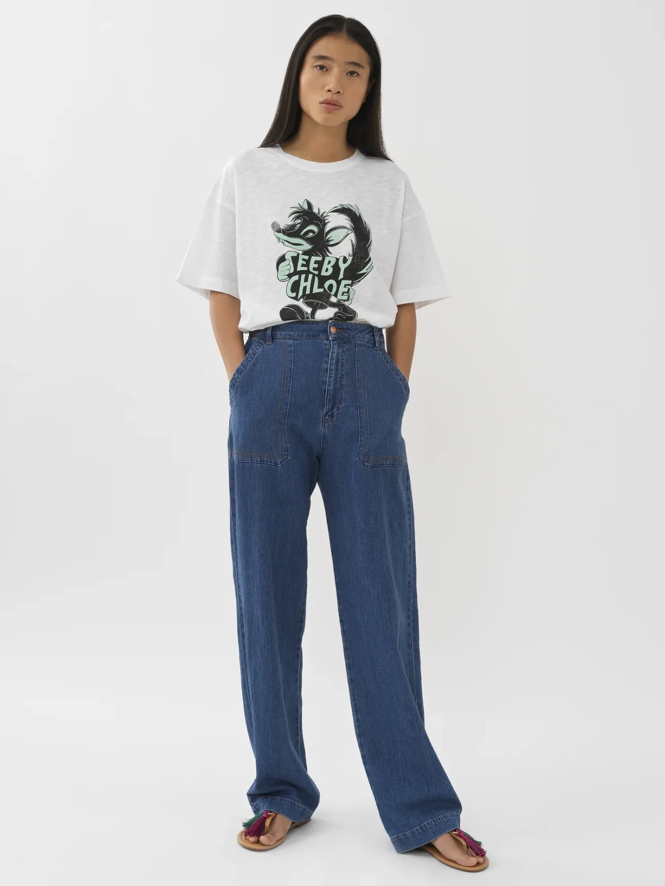 Vêtements-Chloé T-Shirt Large Blanc