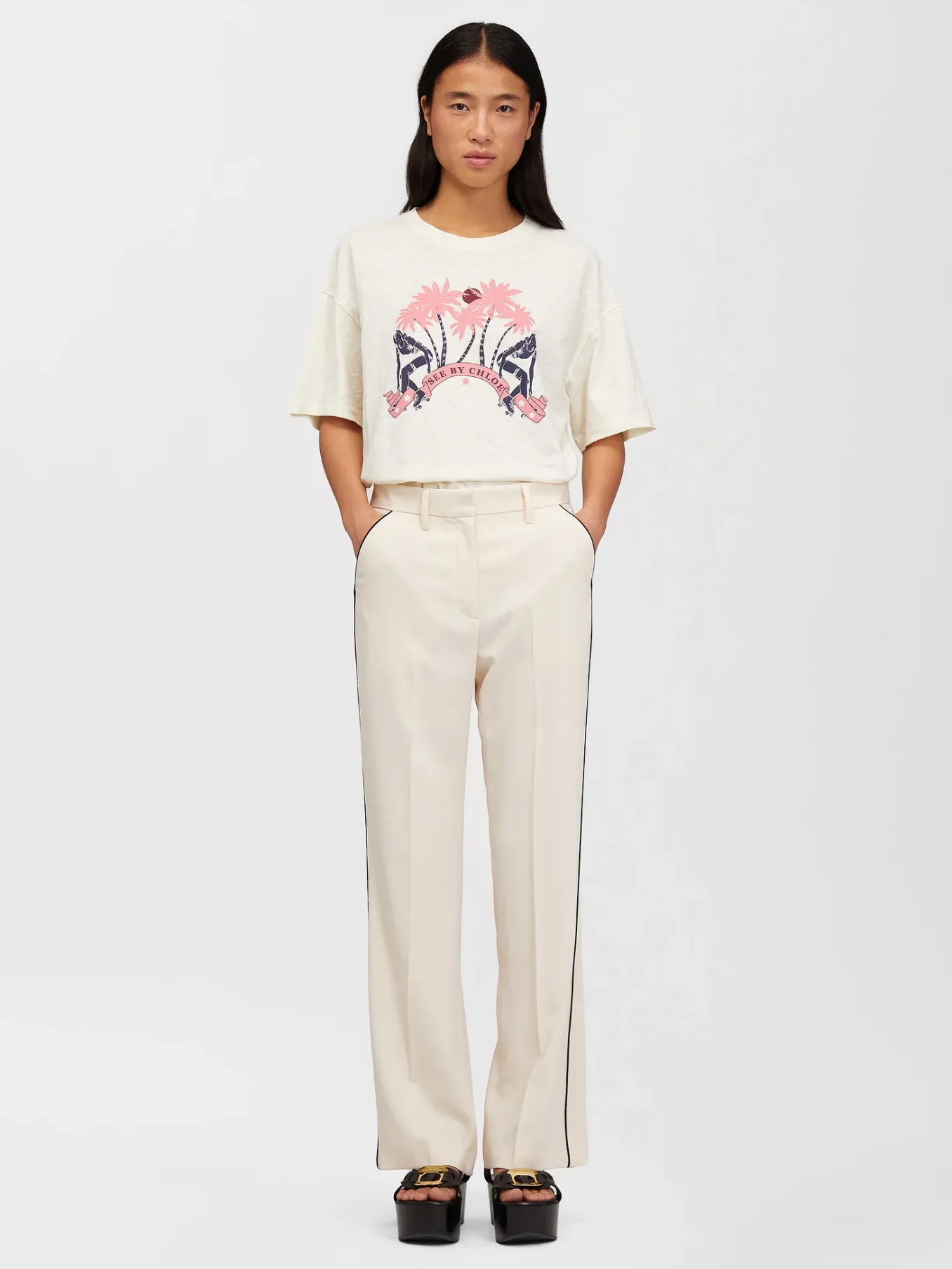 Vêtements-Chloé T-Shirt Large Crystal White