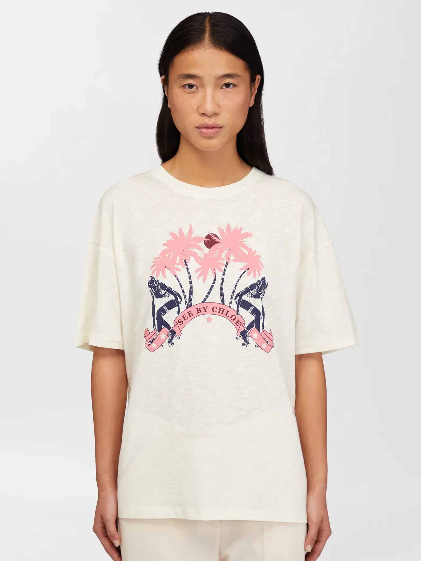 Vêtements-Chloé T-Shirt Large Crystal White