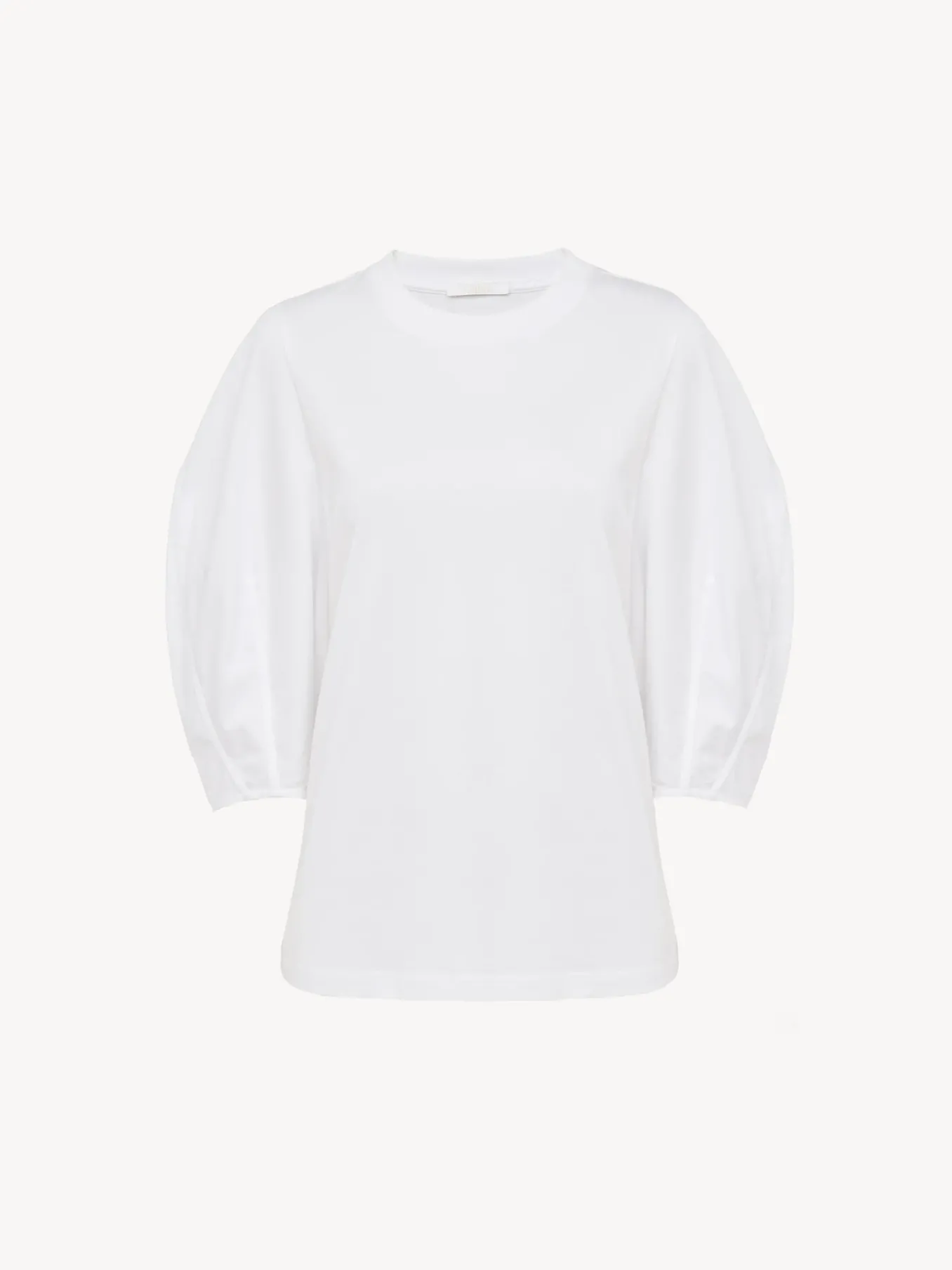 Tops Et Blouses-Chloé T-Shirt Manches Ballon Blanc