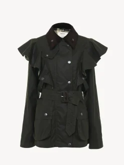 Vestes-Chloé Veste « Dustyn » Barbour Pour Chloe Obsidian Brown