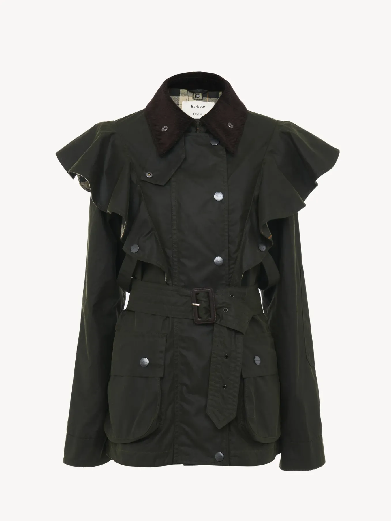 Vestes-Chloé Veste « Dustyn » Barbour Pour Chloe Obsidian Brown
