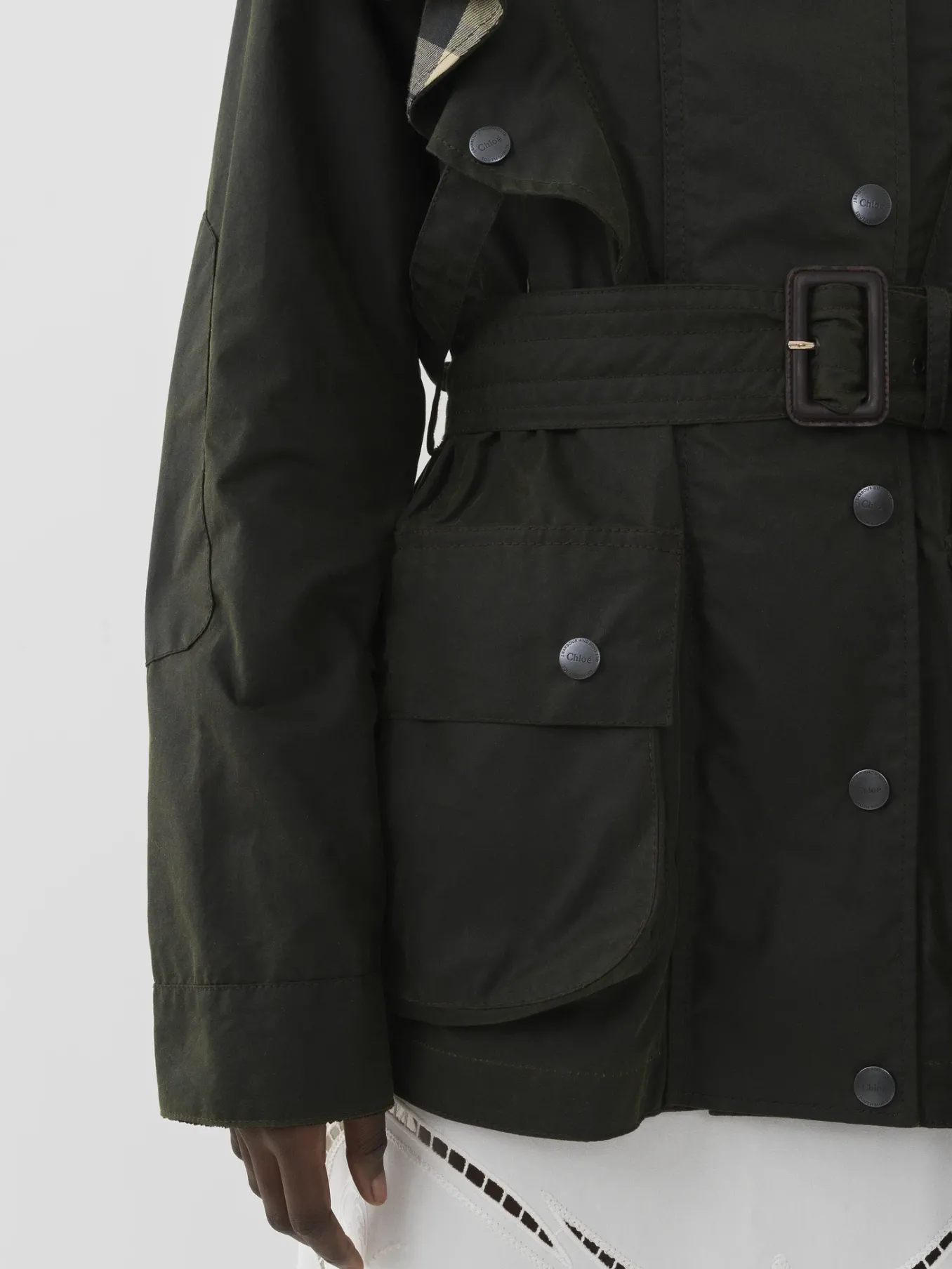 Vestes-Chloé Veste « Dustyn » Barbour Pour Chloe Obsidian Brown