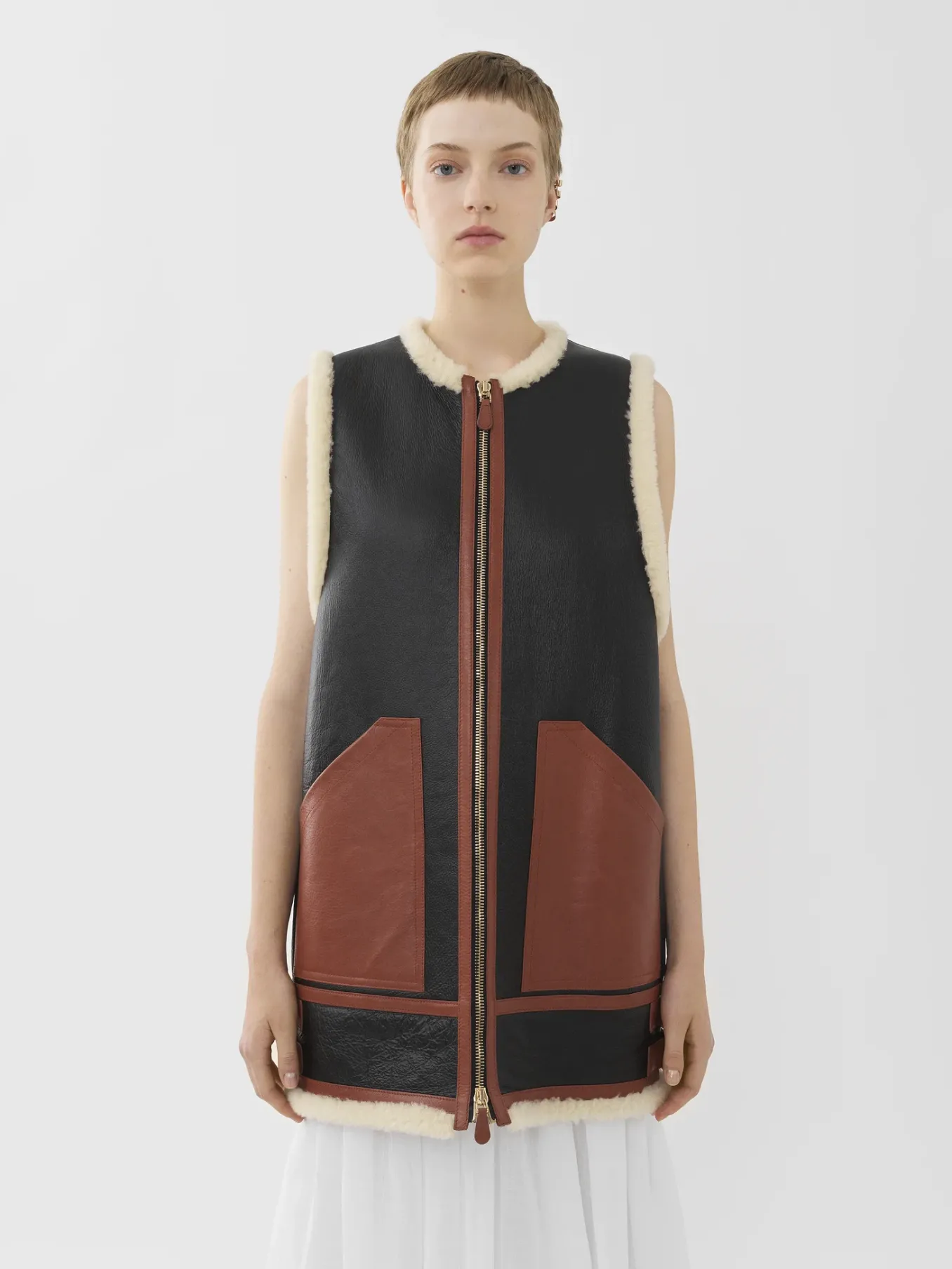 Vestes-Chloé Veste Aviateur Sans Manches Noir