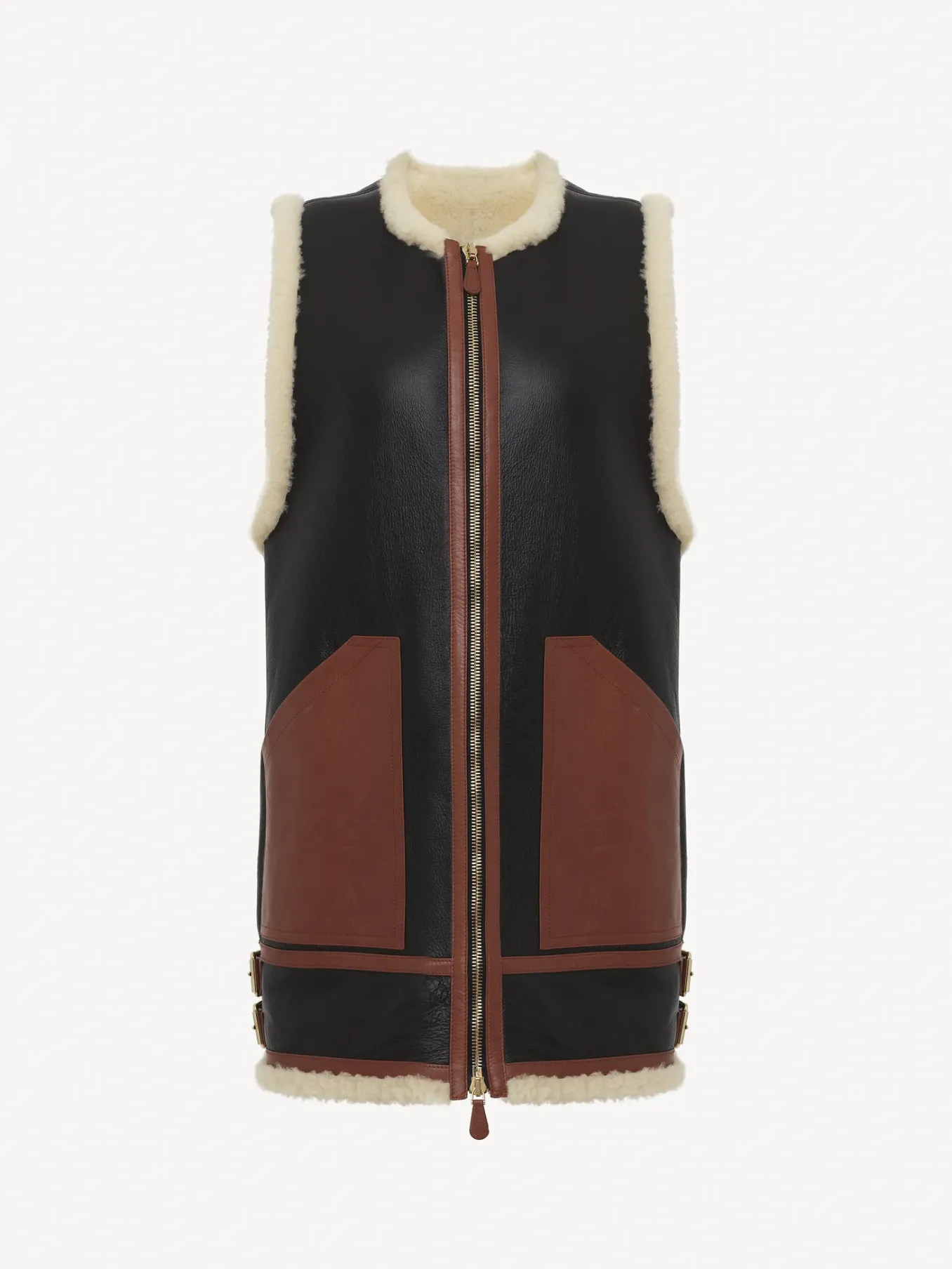 Vestes-Chloé Veste Aviateur Sans Manches Noir