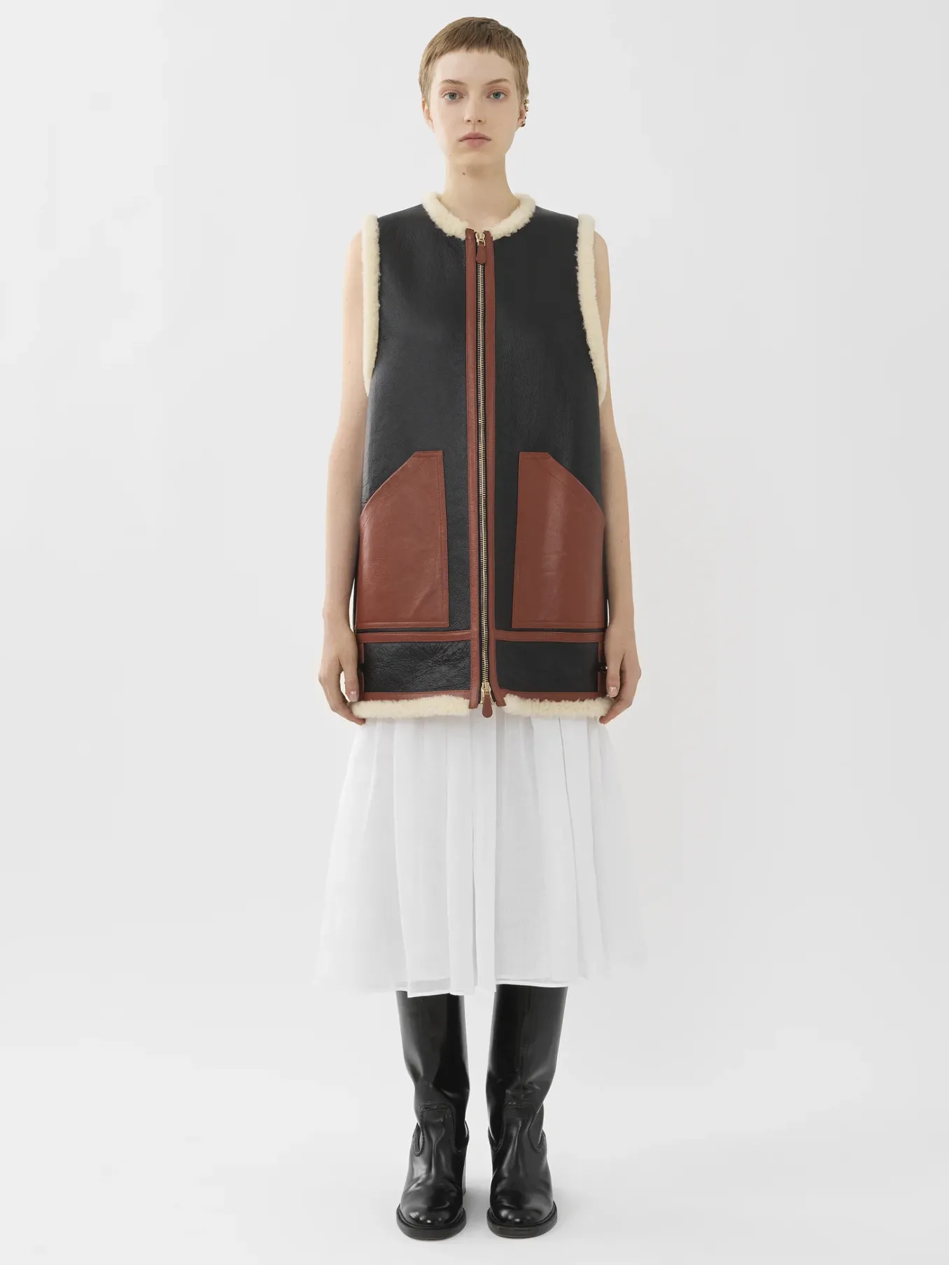 Vestes-Chloé Veste Aviateur Sans Manches Noir