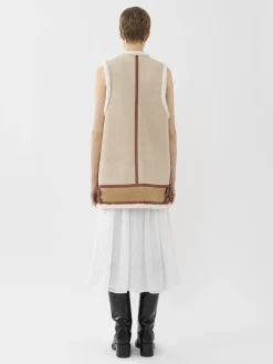 Vestes-Chloé Veste Aviateur Sans Manches Soft Tan