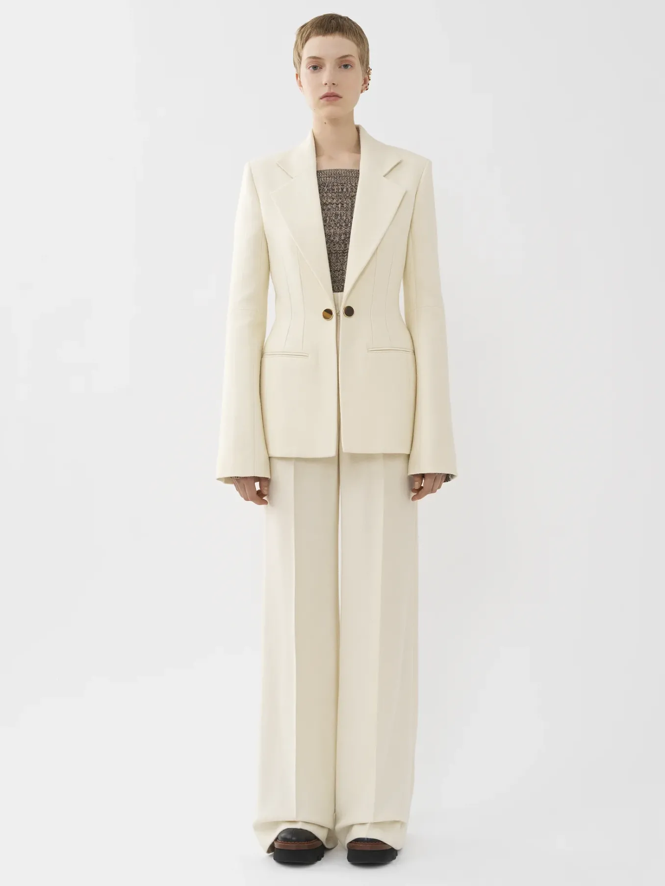 Vestes-Chloé Veste Blazer Corset Coconut Milk