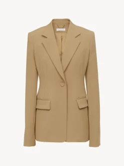 Vestes-Chloé Veste Blazer Forme Cloche Pearl Beige