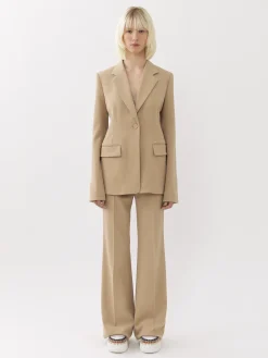 Vestes-Chloé Veste Blazer Forme Cloche Pearl Beige