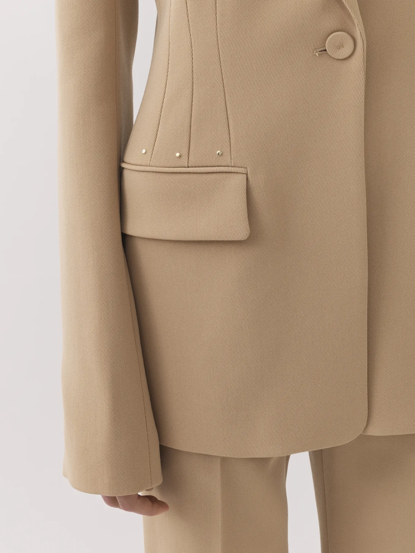Vestes-Chloé Veste Blazer Forme Cloche Pearl Beige
