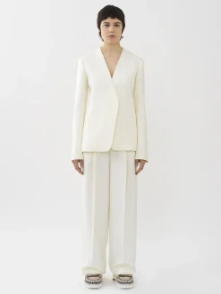 Vestes-Chloé Veste Blazer Sans Col Ouverte Iconic Milk
