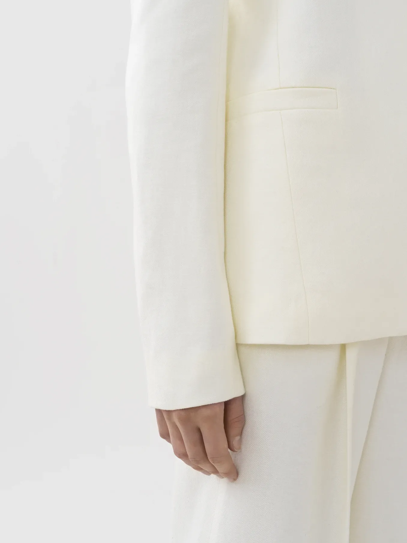 Vestes-Chloé Veste Blazer Sans Col Ouverte Iconic Milk