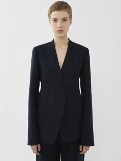 Vestes-Chloé Veste Blazer Sans Col Ouverte Abyss Blue